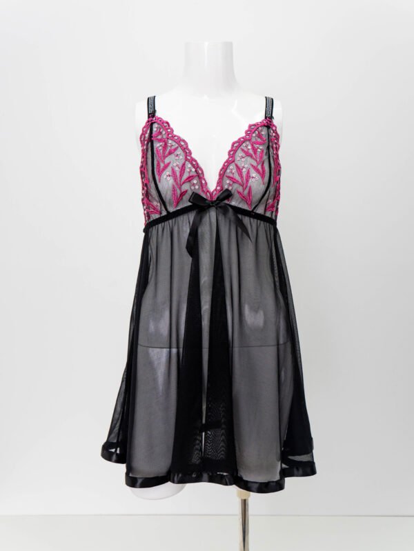 Floral Sequin Embroidery Babydoll - Image 2