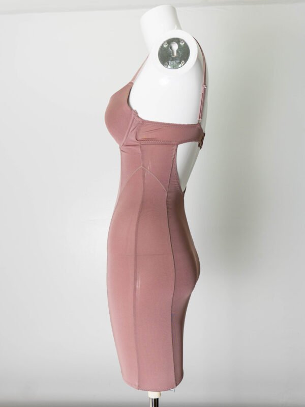 Taupe Long Tank Top with built-in pushup bra - Image 3