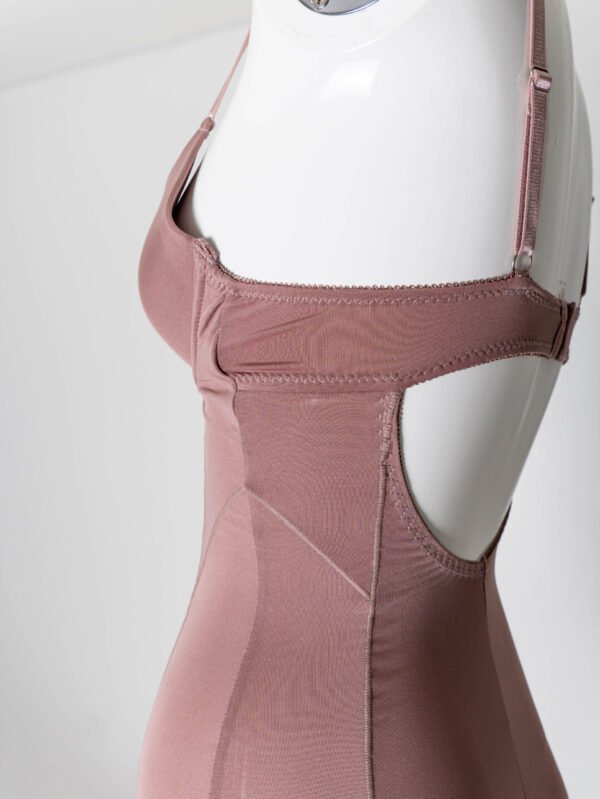 Taupe Long Tank Top with built-in pushup bra - Image 4