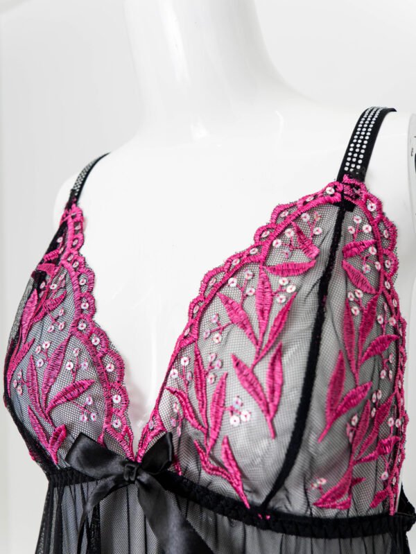 Floral Sequin Embroidery Babydoll - Image 4
