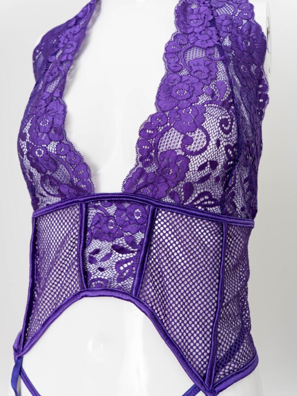 Lace Halter Bustier Garter and thong set - Image 8