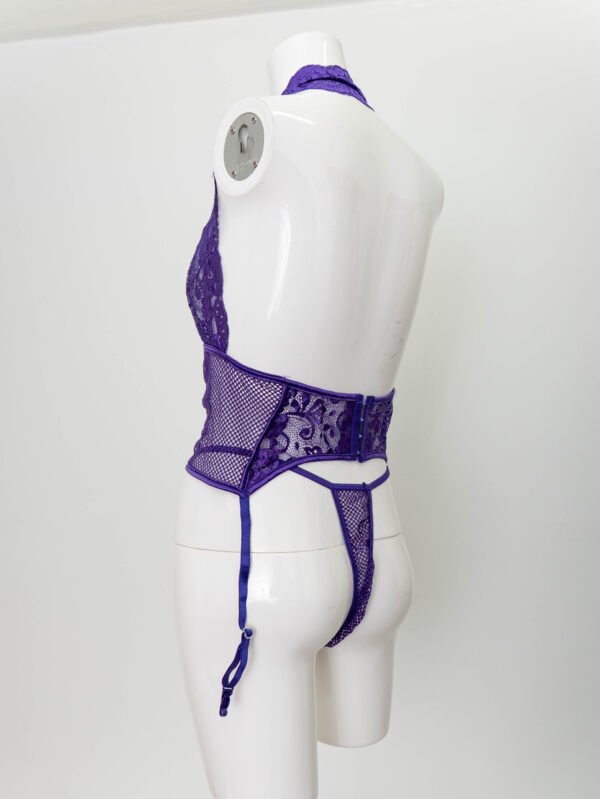 Lace Halter Bustier Garter and thong set - Image 9