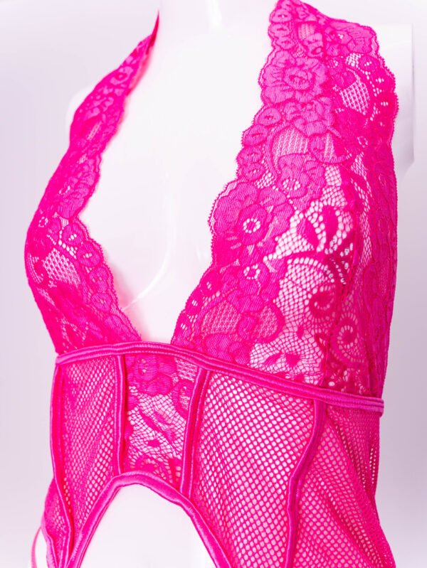 Lace Halter Bustier Garter and thong set - Image 5