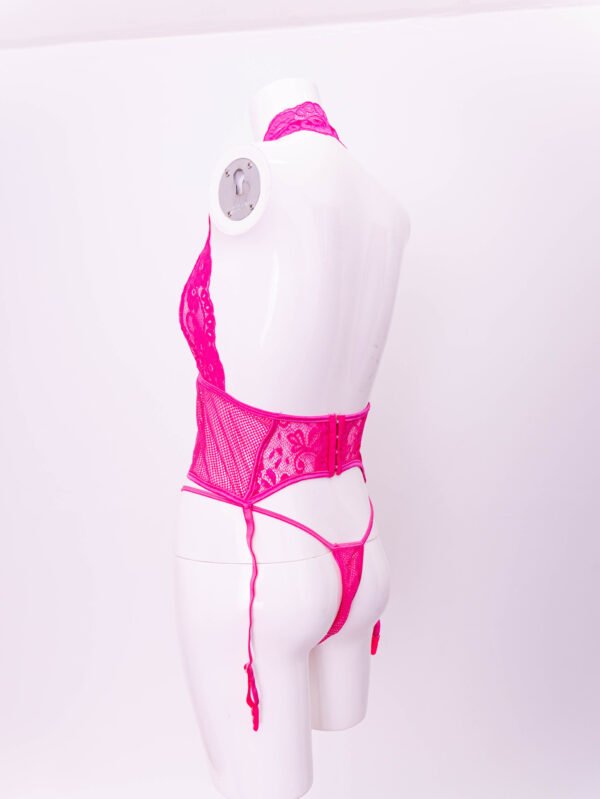 Lace Halter Bustier Garter and thong set - Image 6