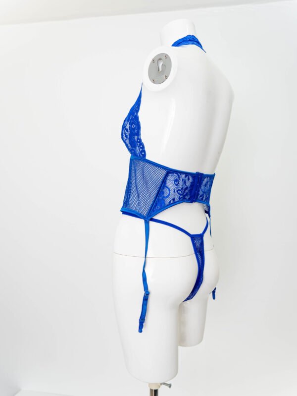 Lace Halter Bustier Garter and thong set - Image 2