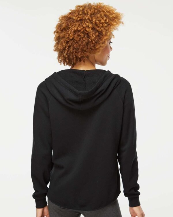 Independent Trading Co. - Women's California Wave Wash Full-Zip Hooded Sweatshirt - PRM2500Z - XS - Black Fit Womenswear - Image 3
