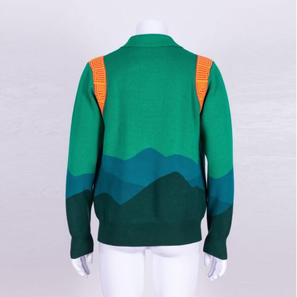 High Level HL - Knitted Long Sleeve Polo Sweater Knitwear Menswear with Zipper Pocket Cotton yarn - Image 3