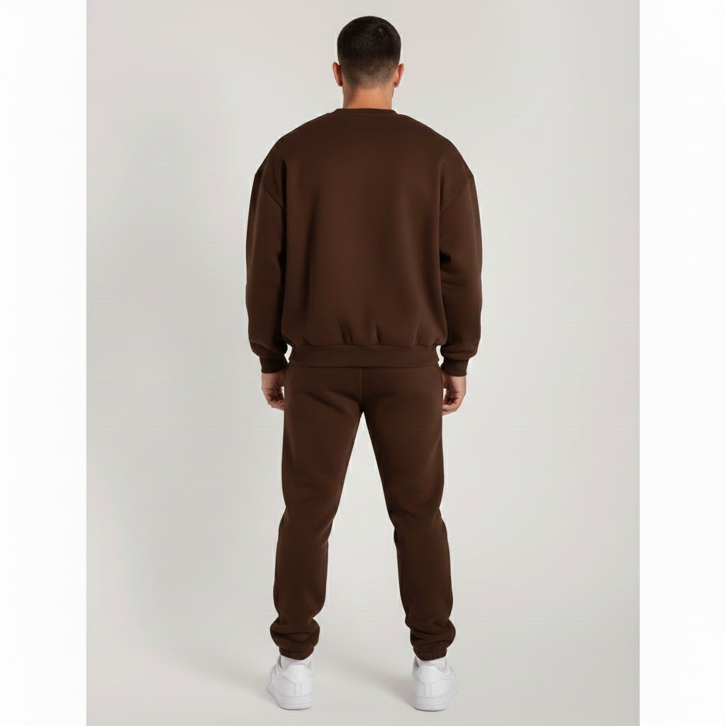 HIGH LEVEL Menswear Crewneck sweatshirt and jogger pants top and bottom set premium cotton fleece - Image 4