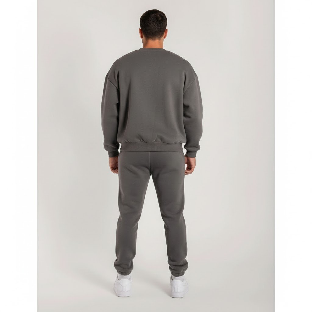 HIGH LEVEL Menswear Crewneck sweatshirt and jogger pants top and bottom set premium cotton fleece - Image 2