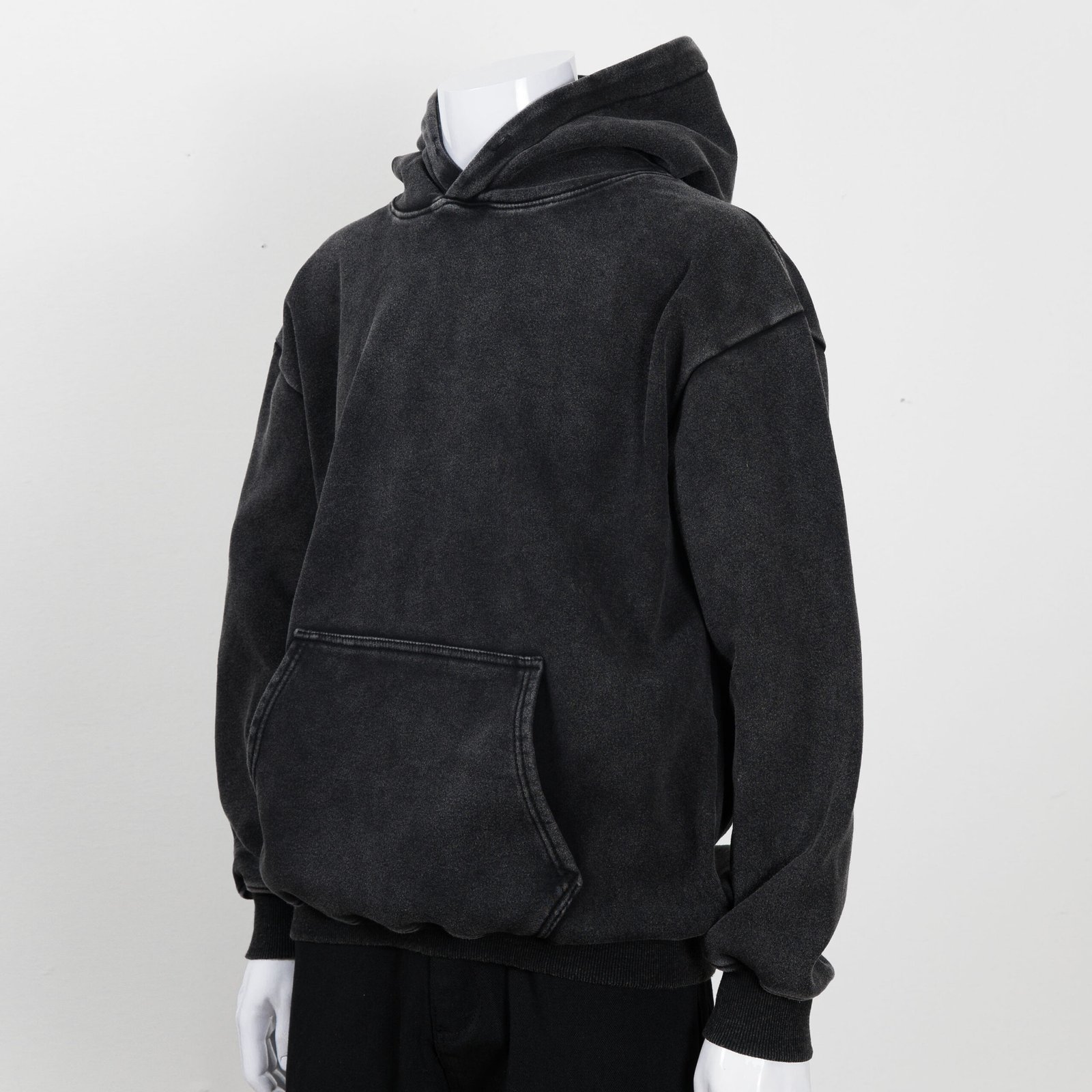 HIGH LEVEL HL Menswear Stone washed hoodie 360gsm - Black, Pink, Green, Tan, Navy, Grey - regular fit true to size Casual Cotton - Image 3