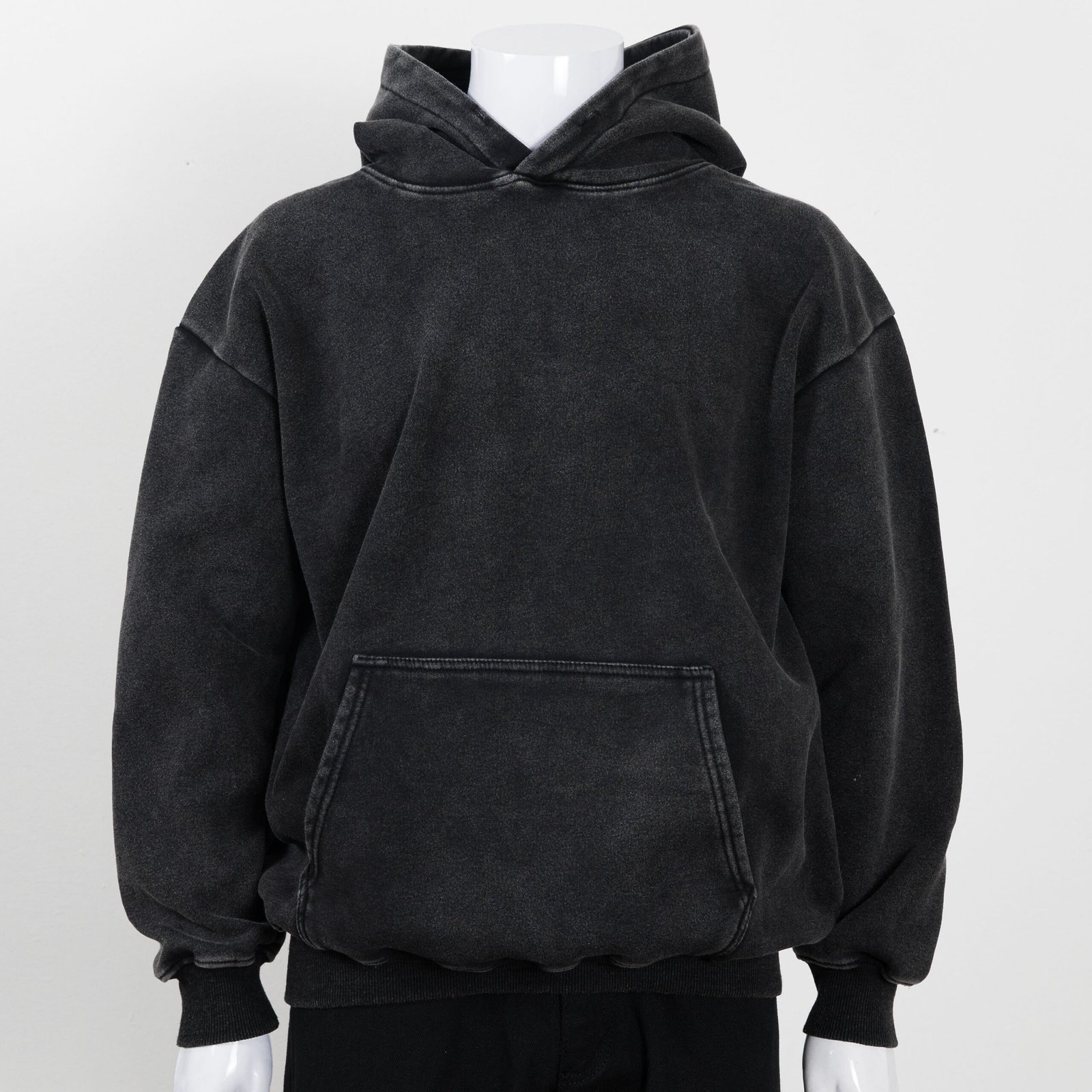 HIGH LEVEL HL Menswear Stone washed hoodie 360gsm - Black, Pink, Green, Tan, Navy, Grey - regular fit true to size Casual Cotton - Image 2