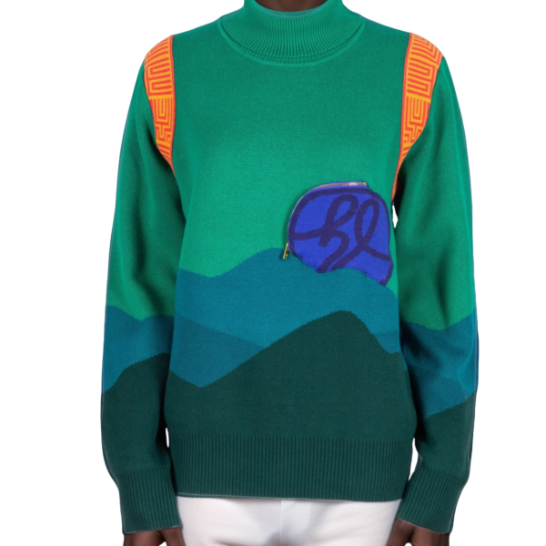 High Level HL - Knit Turtle Neck Collar Knitwear Menswear Sweater Sleeves Pocket Cotton Knitted Long Sleeves Tops Zipper