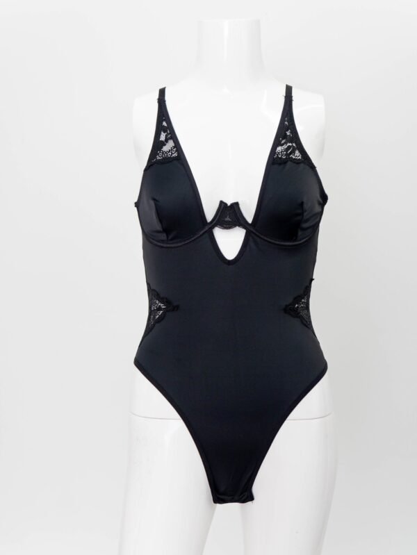 Women Lingery Black Sexy Teddy with Lace details