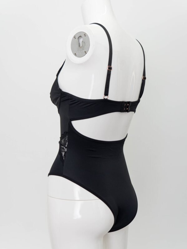 Women Lingery Black Sexy Teddy with Lace details - Image 3