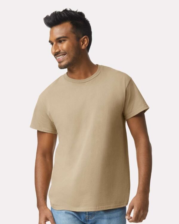 Gildan Ultra Cotton T-Shirt 2000 - Men's Tshirt Casual Heavyweight Basic - Black, White, Tan, Prairie Dust or Safety Pink - Image 9