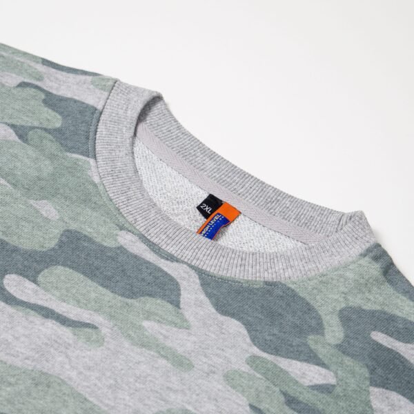 High Level HL - Women's Camo French Terry Relaxed fit Sweatshirt with hi-low hem - Womenswear Crewneck Long Sleeve Tops - Image 4