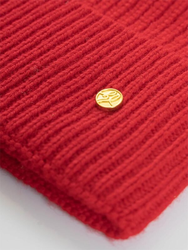 HIGH LEVEL HL Soft Luxury 100% Cashmere Beanie Ribbed Knit – Red - Unisex Winter Hat - Image 6