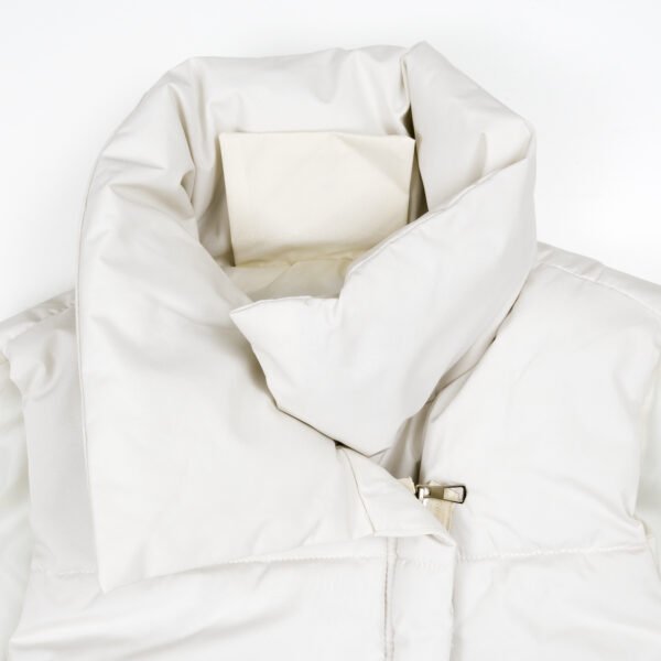 High Level HL Women High Collar Puffer Vest Puffer Jacket Turn-Down Collar Asymmetrical zipper - Black, Beige or Off-White - Soft, Outerwear, Winter, Coat, Stylish, Basic, Casual Comfort - Image 10