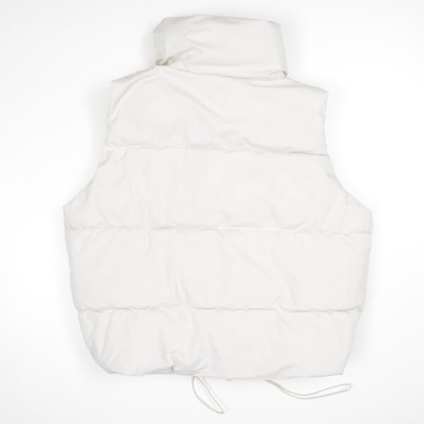High Level HL Women High Collar Puffer Vest Puffer Jacket Turn-Down Collar Asymmetrical zipper - Black, Beige or Off-White - Soft, Outerwear, Winter, Coat, Stylish, Basic, Casual Comfort - Image 8
