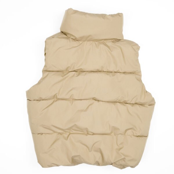High Level HL Women High Collar Puffer Vest Puffer Jacket Turn-Down Collar Asymmetrical zipper - Black, Beige or Off-White - Soft, Outerwear, Winter, Coat, Stylish, Basic, Casual Comfort - Image 13
