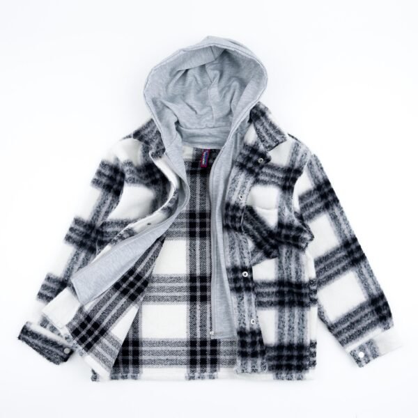 Women's Oversized Hooded Plaid Flannel Jacket Flacket - Versatile Casual Wear for All Occasions - Womenswear Comfort - Image 4
