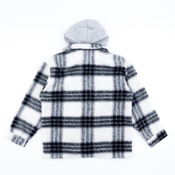 Women's Oversized Hooded Plaid Flannel Jacket Flacket - Versatile Casual Wear for All Occasions - Womenswear Comfort - Image 3