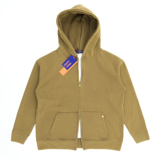 High Level HL Two-way Zip-up Hoodie Stone Washed Vintage Men Long sleeves Pink, Grey, Caramel, Sage zip-up front double zipper Stonewashed Plush - Image 2