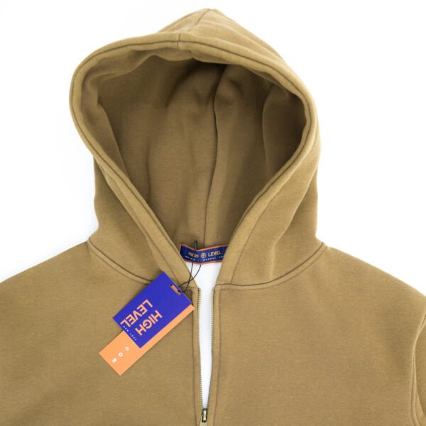 High Level HL Two-way Zip-up Hoodie Stone Washed Vintage Men Long sleeves Pink, Grey, Caramel, Sage zip-up front double zipper Stonewashed Plush - Image 8