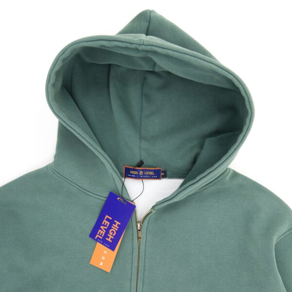 High Level HL Two-way Zip-up Hoodie Stone Washed Vintage Men Long sleeves Pink, Grey, Caramel, Sage zip-up front double zipper Stonewashed Plush - Image 14