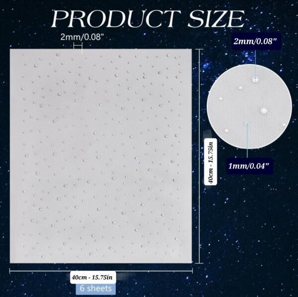 10 Sheet Iron-On Rhinestone Sheets 40cmx40cm Transfers for Clothing Crystal Transfers Glitter Hotfix Rhinestone Decals Flat Round Rhinestone Patches for DIY Craft 1mm 2mm Transfer - Image 5