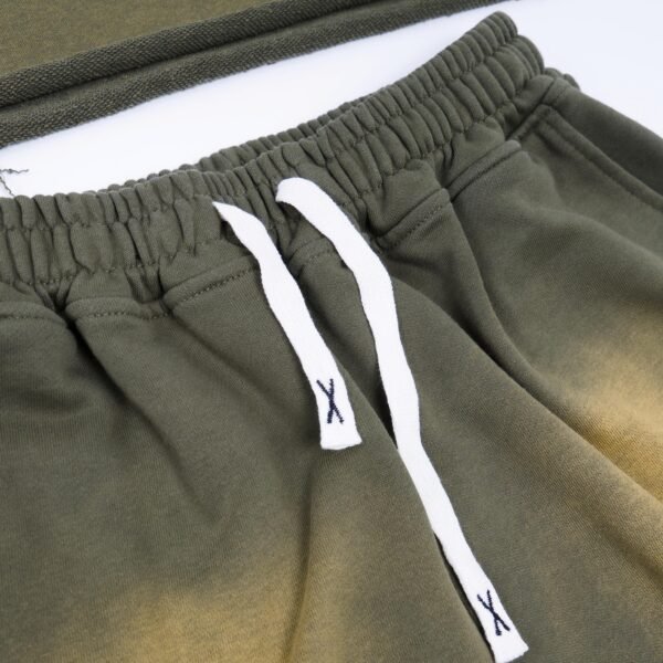 HIGH LEVEL Men's Washed French Terry Cotton Shorts Heavyweight 360gsm - Black, Tan, Army Green Menswear Athletic - Image 4