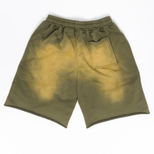 HIGH LEVEL Men's Washed French Terry Cotton Shorts Heavyweight 360gsm - Black, Tan, Army Green Menswear Athletic - Image 3