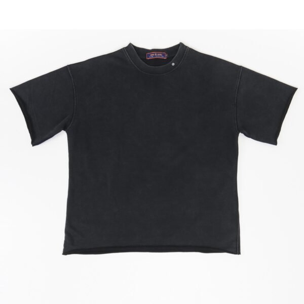 HIGH LEVEL Men's Oversized Washed French Terry Cotton T-shirt Heavyweight 360gsm Boxy Fit Drop Shoulders - Black, Tan, Army Green Casual Classic - Image 2