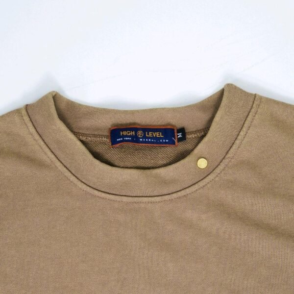 HIGH LEVEL Men's Oversized Washed French Terry Cotton T-shirt Heavyweight 360gsm Boxy Fit Drop Shoulders - Black, Tan, Army Green Casual Classic - Image 9