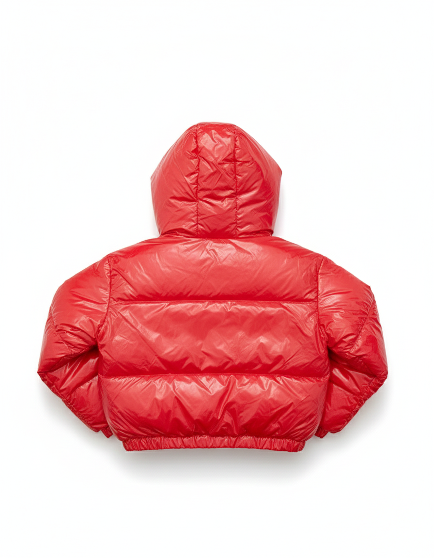 Women Hooded Cropped Puffer Jackets Fabric Long Sleeve Winter Womenswear Coats Comfortable Everyday - Image 3