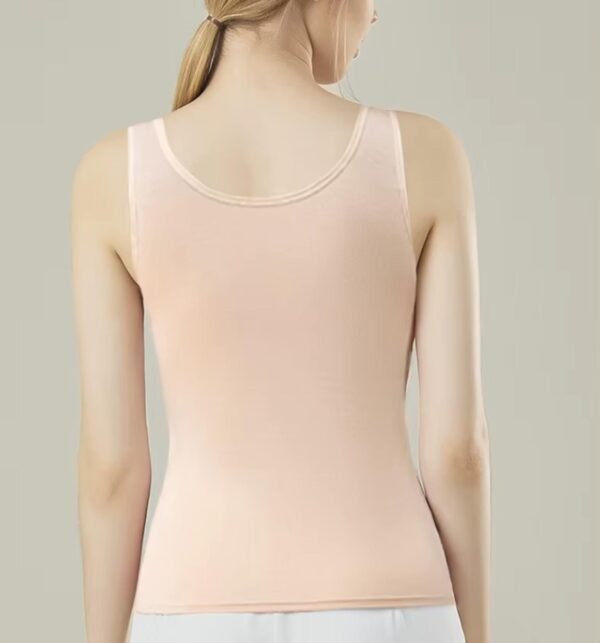 High Level HL Women Tank Top with Built-in Padded Bra Wireless in Black, White, Light Pink, Light Peach Stretchy Breathable Comfortable Sleeveless 95% Viscose 5% Elasthane - Image 3
