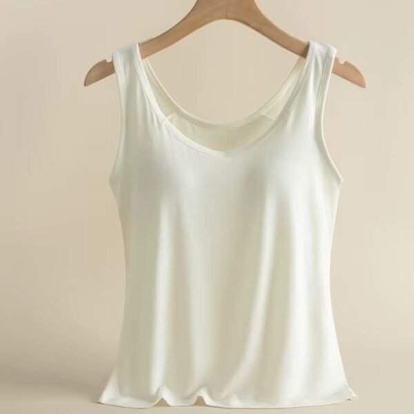 High Level HL Women Tank Top with Built-in Padded Bra Wireless in Black, White, Light Pink, Light Peach Stretchy Breathable Comfortable Sleeveless 95% Viscose 5% Elasthane - Image 11