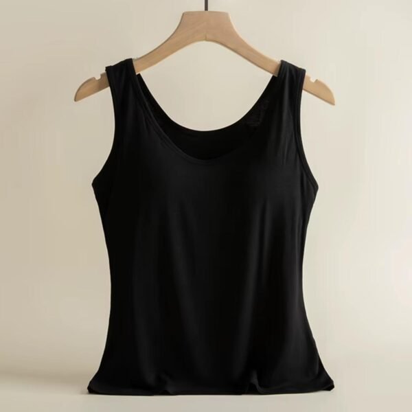 High Level HL Women Tank Top with Built-in Padded Bra Wireless in Black, White, Light Pink, Light Peach Stretchy Breathable Comfortable Sleeveless 95% Viscose 5% Elasthane - Image 10