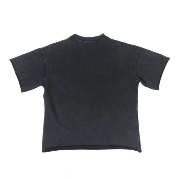 HIGH LEVEL Men's Oversized Washed French Terry Cotton T-shirt Heavyweight 360gsm Boxy Fit Drop Shoulders - Black, Tan, Army Green Casual Classic - Image 3