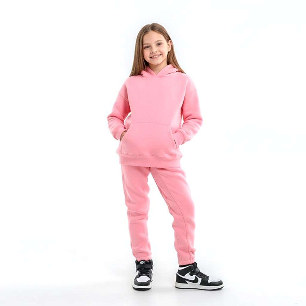 High Level HL - Kids' Cozy Comfy Sweatsuit Hoodies and Sweatpants for Winter Warm Heavyweight in Black, Lavender, Pink, Baby Blue, Yellow, Heather Grey, Coral Orange, Army Green, Tan Khaki - Image 3