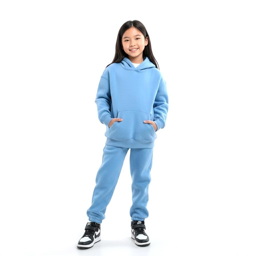 High Level HL - Kids' Cozy Comfy Sweatsuit Hoodies and Sweatpants for Winter Warm Heavyweight in Black, Lavender, Pink, Baby Blue, Yellow, Heather Grey, Coral Orange, Army Green, Tan Khaki - Image 5