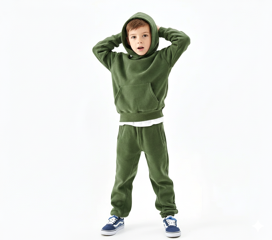 High Level HL - Kids' Cozy Comfy Sweatsuit Hoodies and Sweatpants for Winter Warm Heavyweight in Black, Lavender, Pink, Baby Blue, Yellow, Heather Grey, Coral Orange, Army Green, Tan Khaki - Image 12